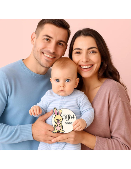 12 Tarjetas de Hitos Mensuales de Madera Bosque Colorido