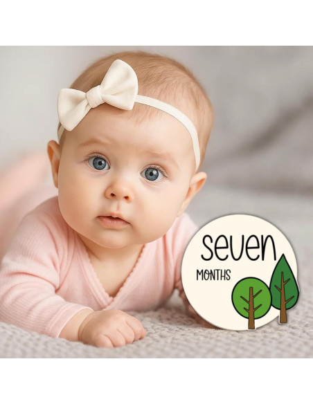 12 Tarjetas de Hitos Mensuales de Madera Bosque Colorido