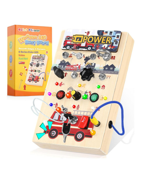 Tablero Ocupado Montessori 2 en 1 Quiet Flower Rojo