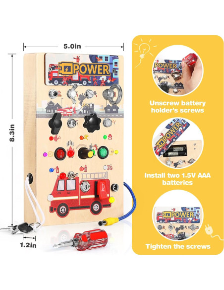 Tablero Ocupado Montessori 2 en 1 Quiet Flower Rojo