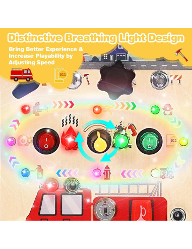 Tablero Ocupado Montessori 2 en 1 Quiet Flower Rojo