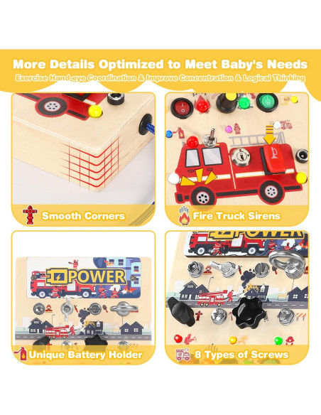 Tablero Ocupado Montessori 2 en 1 Quiet Flower Rojo