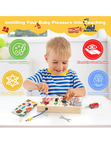 Tablero Ocupado Montessori 2 en 1 Quiet Flower Rojo