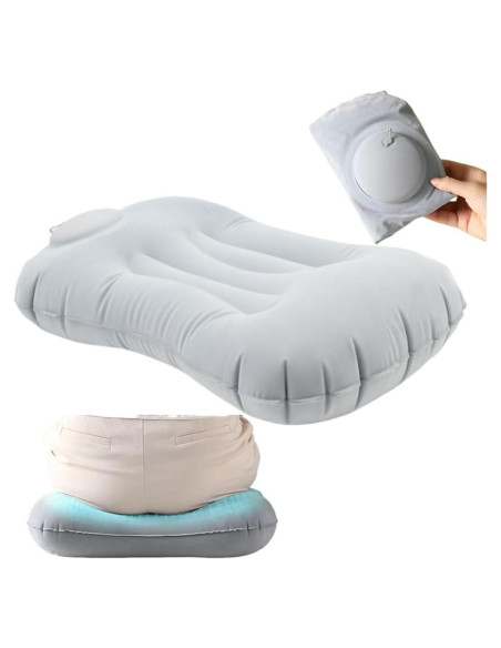 Almohadilla Inflable OULIGET Gris Plegable para Estadio 110g