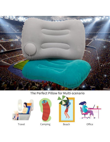 Almohadilla Inflable OULIGET Gris Plegable para Estadio 110g