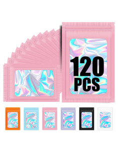 120 Bolsas Mylar Reutilizables Olores ODDIER 13.5x19.5cm Rosa