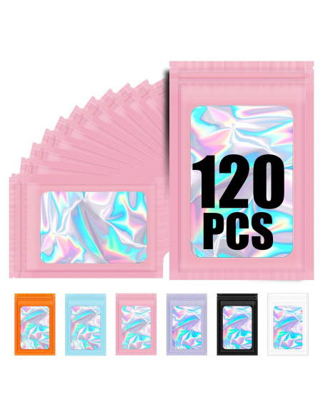 120 Bolsas Mylar Reutilizables Olores ODDIER 13.5x19.5cm Rosa