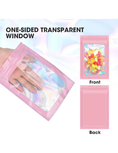 120 Bolsas Mylar Reutilizables Olores ODDIER 13.5x19.5cm Rosa