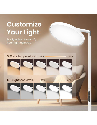 Lámpara de Pie TVTVW 11000 Lux 5 Temperaturas de Color