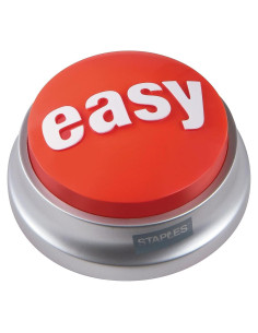 Botón Fácil Staples 606396 - Regalo de Oficina Rojo/Plata