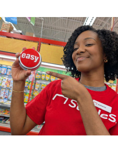 Botón Fácil Staples 606396 - Regalo de Oficina Rojo/Plata 2