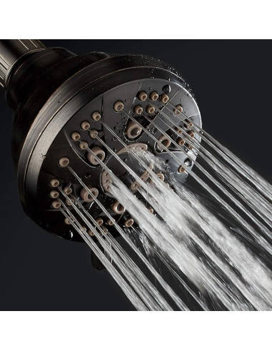 Cabezal de Ducha AquaDance Bronce Aceitado 3.5" 6 Modos