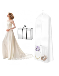 Bolsa de Vestido de Novia Tuvfilye 177.8 cm con 3 Bolsillos