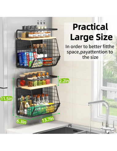 Estante Magnético para Nevera DecruKaltiz 35x17 cm Negro