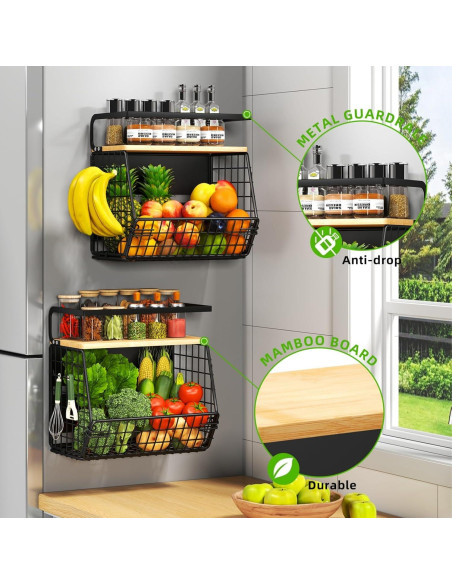 Estante Magnético para Nevera DecruKaltiz 35x17 cm Negro