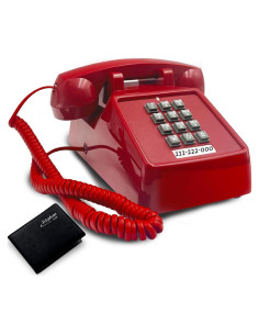 Teléfono de Línea Fija Vintage JIUZHOUYOUTU Rojo con Timbre Mecánico