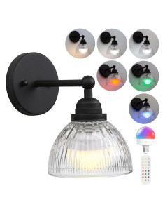 Aplique de pared recargable Phansthy negro con control remoto