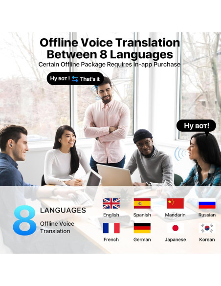 Auriculares Traductores AI Merryking TWS 144 Idiomas Negro