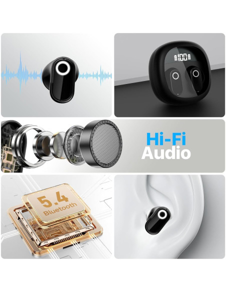 Auriculares Traductores AI Merryking TWS 144 Idiomas Negro