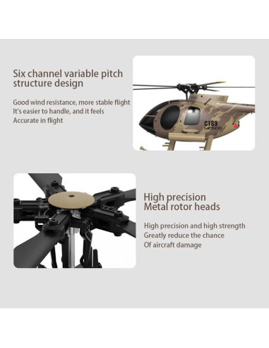 Helicóptero RC C189 MD500 con Posicionamiento Óptico 1.09kg