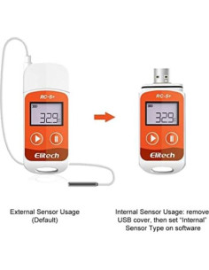 Registrador de Datos de Temperatura Elitech RC-5+ TE USB -40C a 85C 2