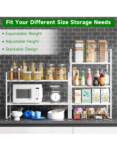 Estante Organizador Expandible de Metal LOCVCDA para Cocina y Baño