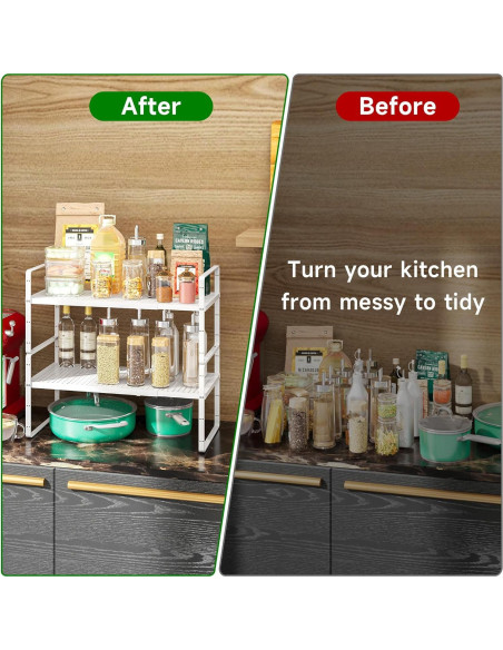 Estante Organizador Expandible de Metal LOCVCDA para Cocina y Baño