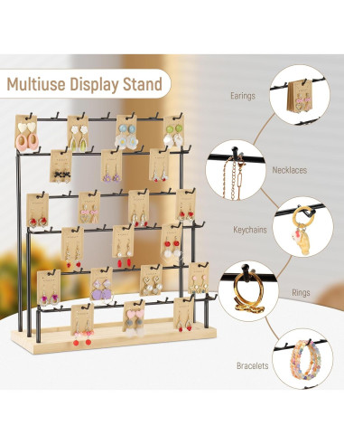 Soporte de Pendientes RNTBWD Negro 6 Niveles 42 Ganchos