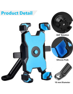 Soporte para Teléfono de Motocicleta Homeet - Antivibración, 360 2