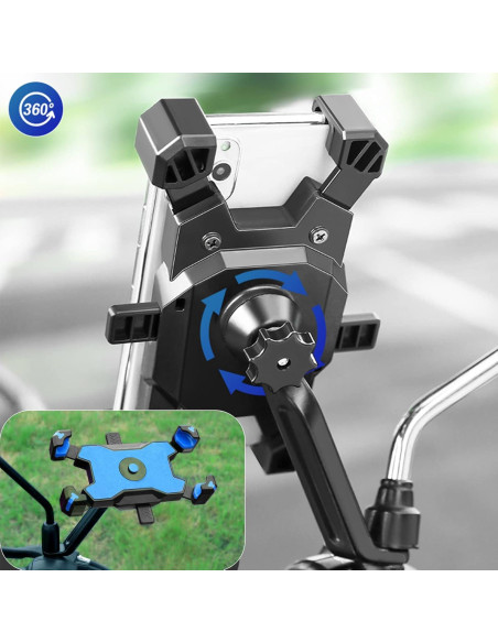 Soporte para Teléfono de Motocicleta Homeet - Antivibración, 360