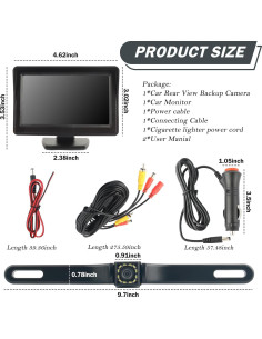 Cámara de Respaldo Figpade con Monitor y Visión Nocturna 2