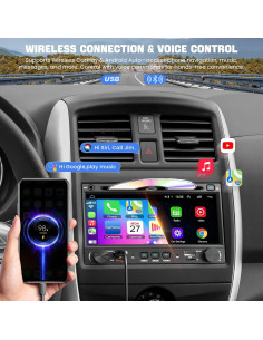 Reproductor de CD/DVD para coche Double Din WOWiViD 7" Bluetooth 2
