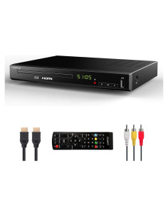 Reproductor Blu-Ray LONPOO HD 1080P Negro con HDMI y USB