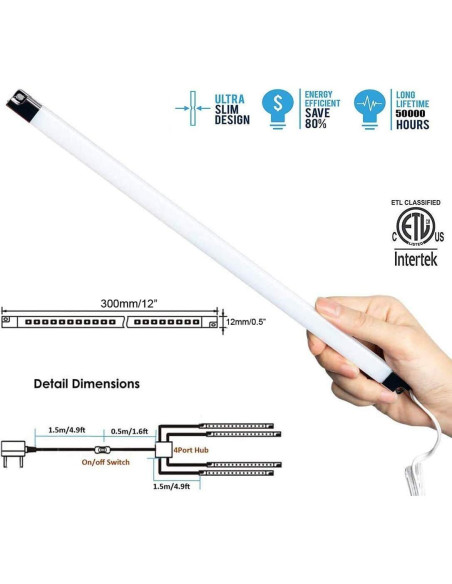 Barras de Luz LED Cefrank 29.97cm 6000K Blanco Frío - 4 Piezas Barras de Luz LED Cefrank 29.97cm 6000K Blanco Frío - 4 Piezas