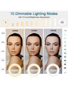 Anillo de Luz LED AMENKER 16 cm con Soporte y Clip USB 2