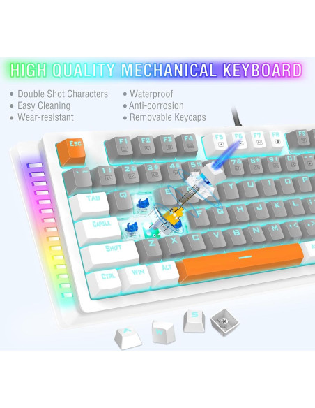 Teclado Mecánico E-YOOSO K620 75% Retroiluminado RGB