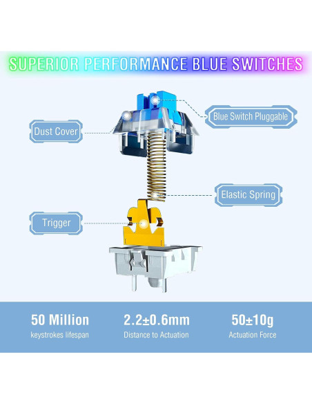 Teclado Mecánico E-YOOSO K620 75% Retroiluminado RGB