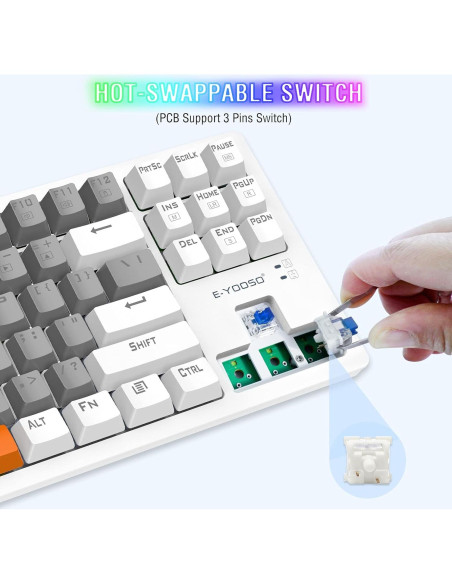 Teclado Mecánico E-YOOSO K620 75% Retroiluminado RGB