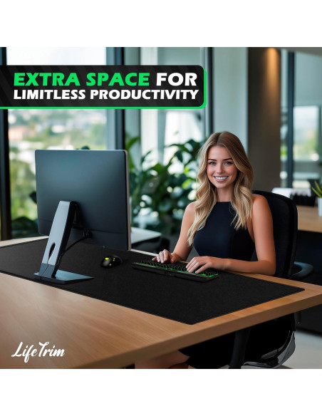 Alfombrilla de Ratón XXL LifeTrim 58.42x139.7cm Negra 5mm Alfombrilla de Ratón XXL LifeTrim 58.42x139.7cm Negra 5mm