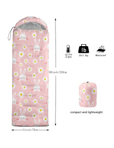 Saco de dormir AILONEN Bunny5 para 1 persona, 3 estaciones, 79x229 cm 2