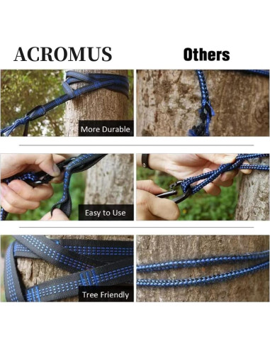 Hamaca Doble Portátil ACROMUS para Camping y Jardín 269x140cm