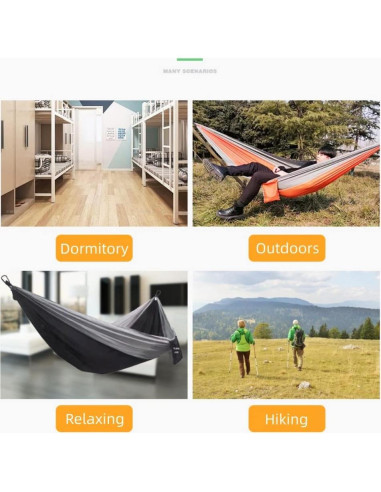 Hamaca Doble Portátil ACROMUS para Camping y Jardín 269x140cm