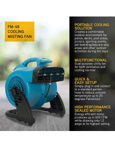 Ventilador de Nebulización XPOWER FM-48, 3 Velocidades, 5.44 kg 2