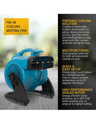 Ventilador de Nebulización XPOWER FM-48, 3 Velocidades, 5.44 kg