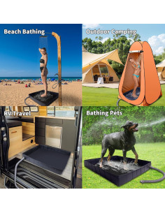 Base de Ducha Portátil CCZedo SO - Plegable con Drenaje y Bolsa 2