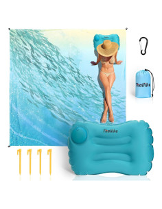 Manta de Playa Thallike Impermeable 200x210 cm con Almohada Inflable