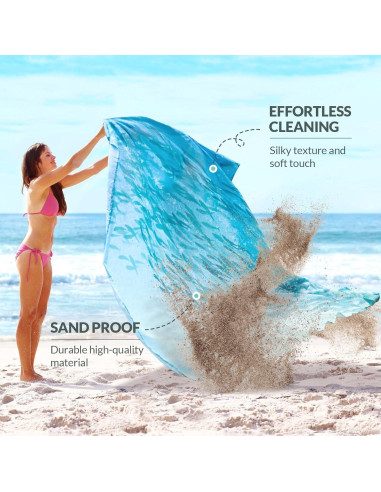 Manta de Playa Thallike Impermeable 200x210 cm con Almohada Inflable