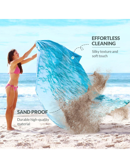 Manta de Playa Thallike Impermeable 200x210 cm con Almohada Inflable