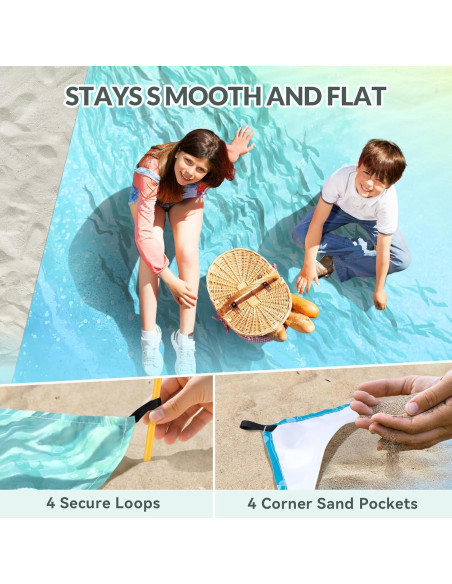 Manta de Playa Thallike Impermeable 200x210 cm con Almohada Inflable