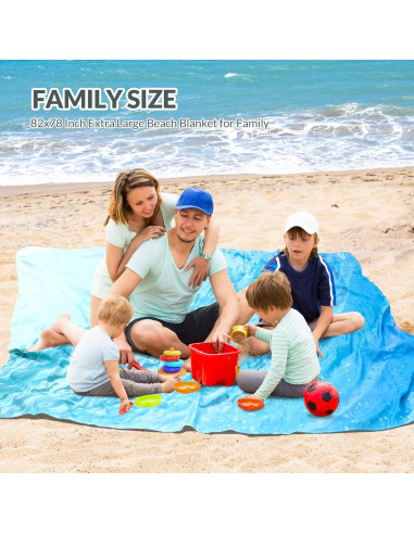 Manta de Playa Thallike Impermeable 200x210 cm con Almohada Inflable